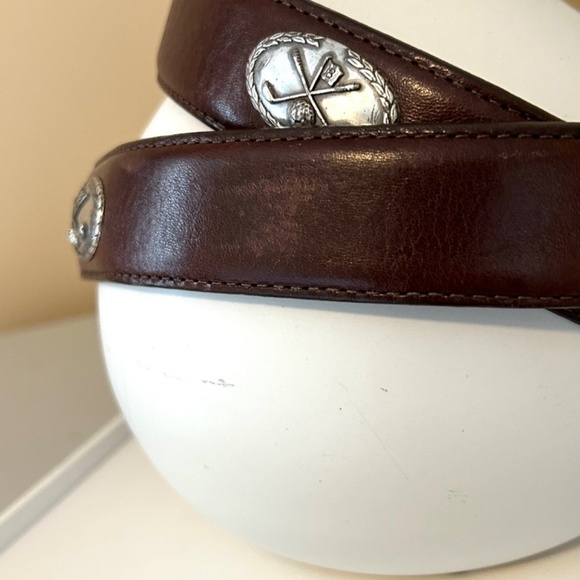 Vintage Brighten Men’s Leather Golf Belt with Silver Buckle Size 42 EUC - Picture 4 of 13